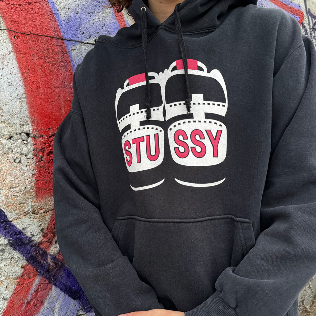 1992 STUSSY 'MADE IN USA' GRAPHIC HOODIE - L/XL