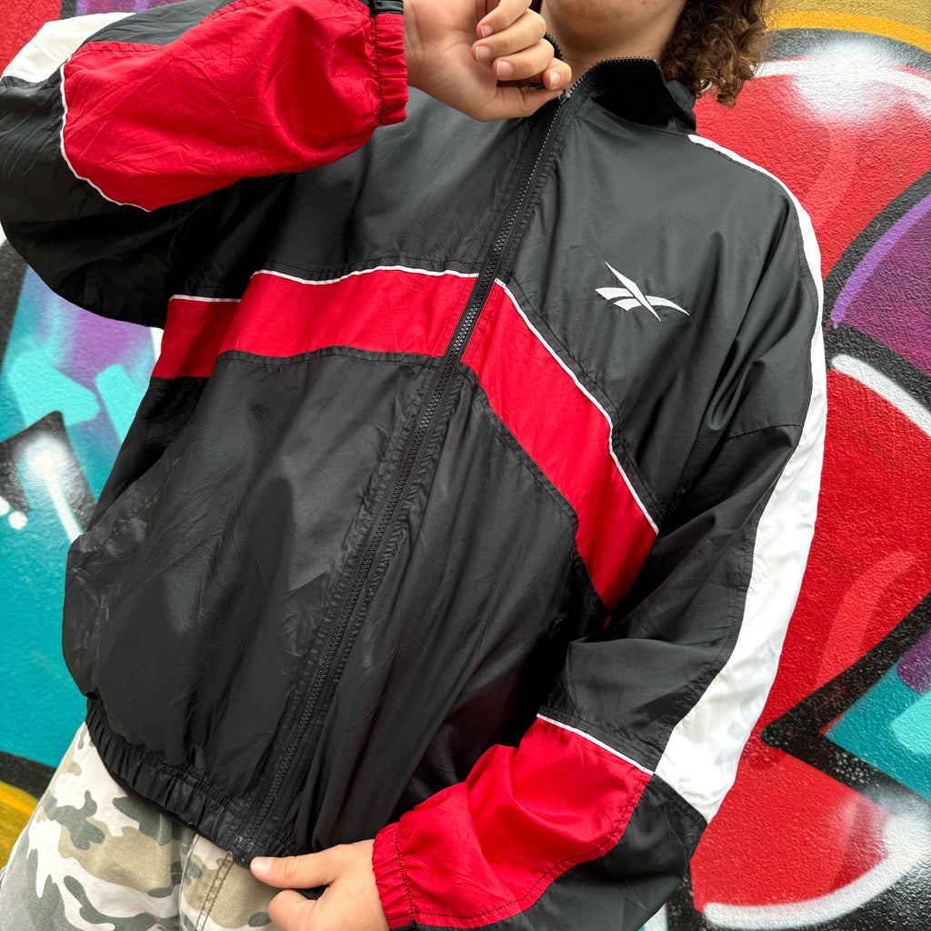 1990'S REEBOK EMBROIDERED PANELS JACKET - XL