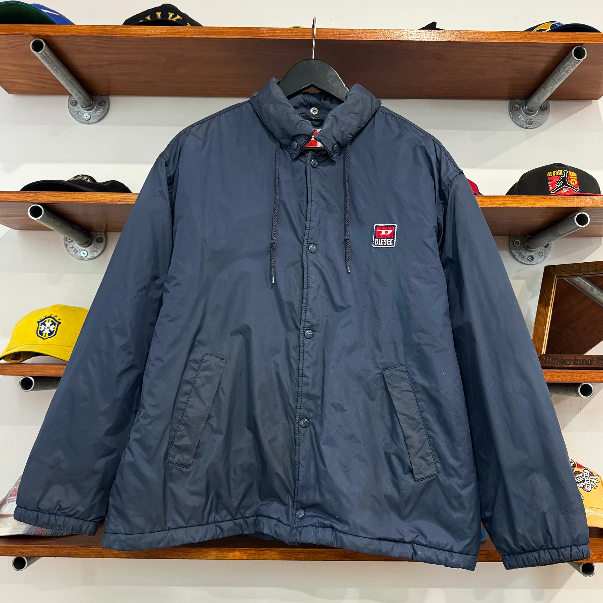 1990'S DIESEL LOGO TOWEL LINED JACKET - XL