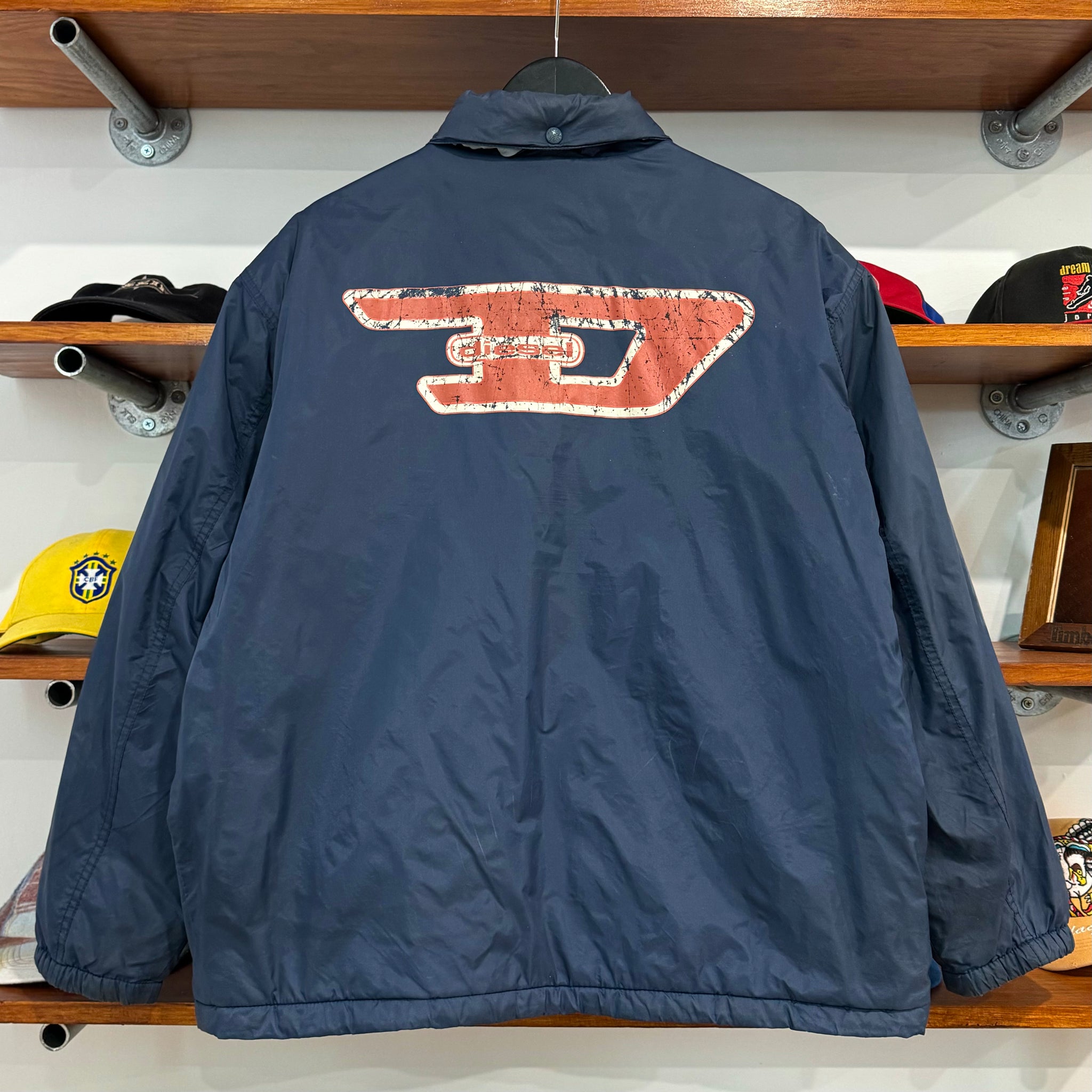 1990'S DIESEL LOGO TOWEL LINED JACKET - XL