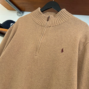 2010'S RALPH LAUREN PONY 1/4 ZIP KNIT SWEATER - XL
