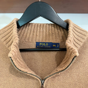 2010'S RALPH LAUREN PONY 1/4 ZIP KNIT SWEATER - XL