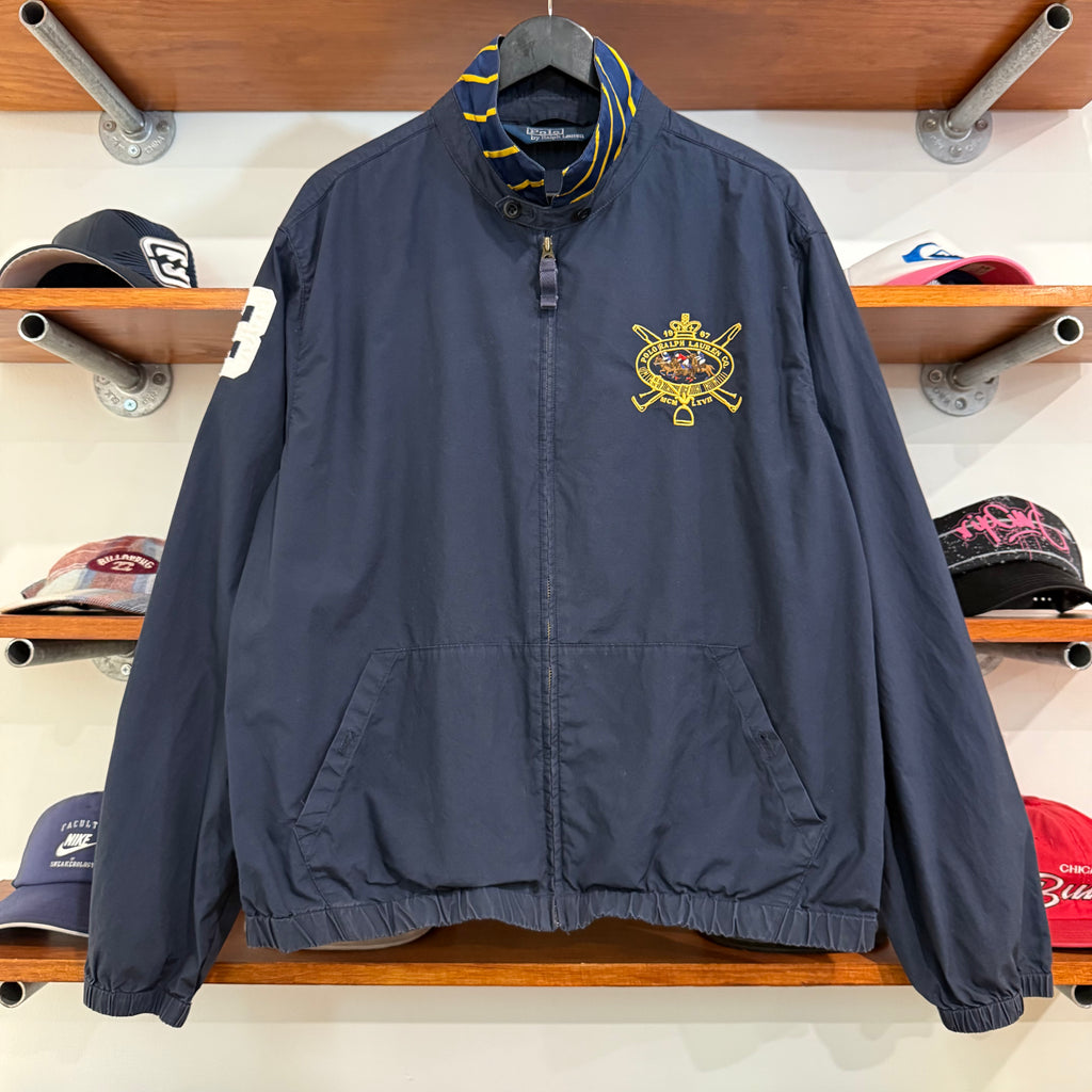 1990'S POLO RALPH LAUREN EMBROIDERED HARRINGTON JACKET - L