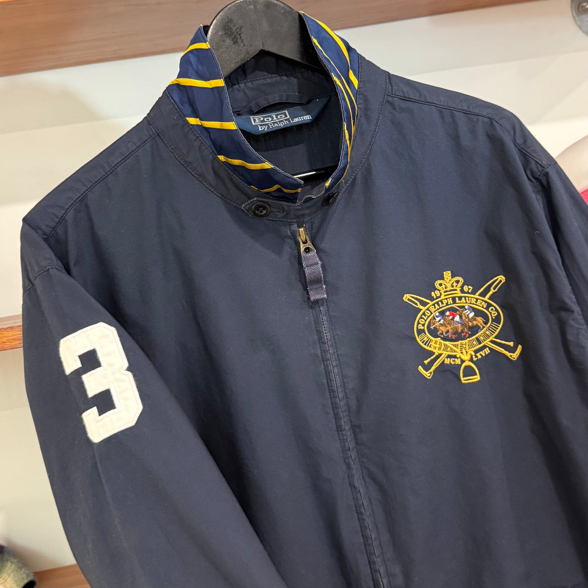 1990'S POLO RALPH LAUREN EMBROIDERED HARRINGTON JACKET - L