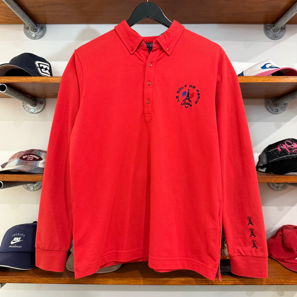2010'S CALLWAY GOLF 'Le GOLF De PARIS' LONG SLEEVE POLO SHIRT - M/L