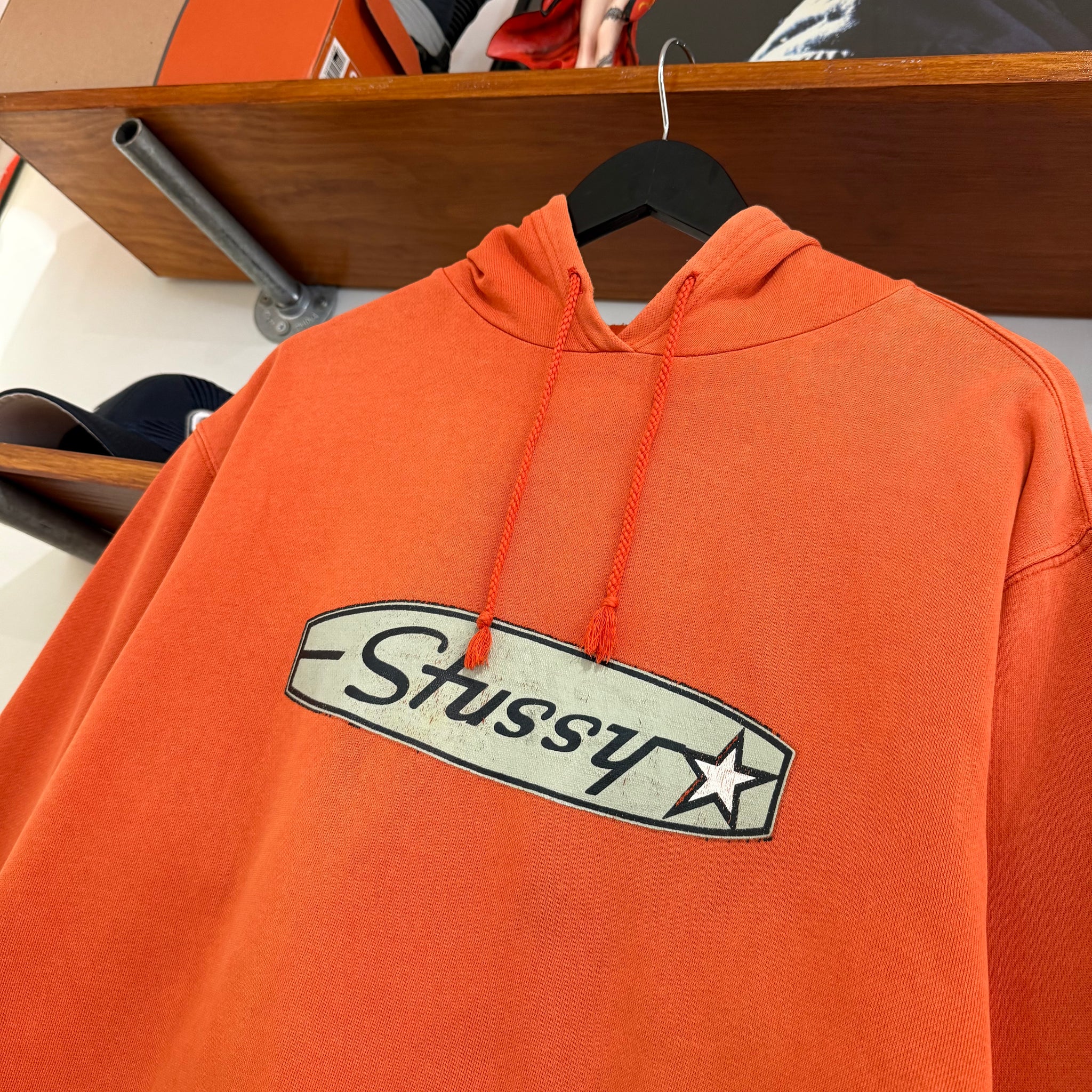 1990'S STUSSY GRAPHIC HOODIE - M