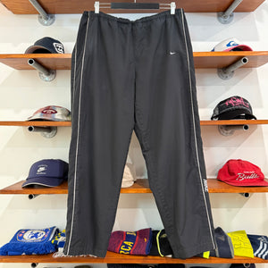 2000'S NIKE EMBROIDERED PIN-STRIPED TRACK PANTS - L