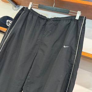 2000'S NIKE EMBROIDERED PIN-STRIPED TRACK PANTS - L