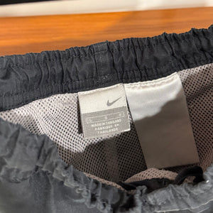 2000'S NIKE EMBROIDERED PIN-STRIPED TRACK PANTS - L