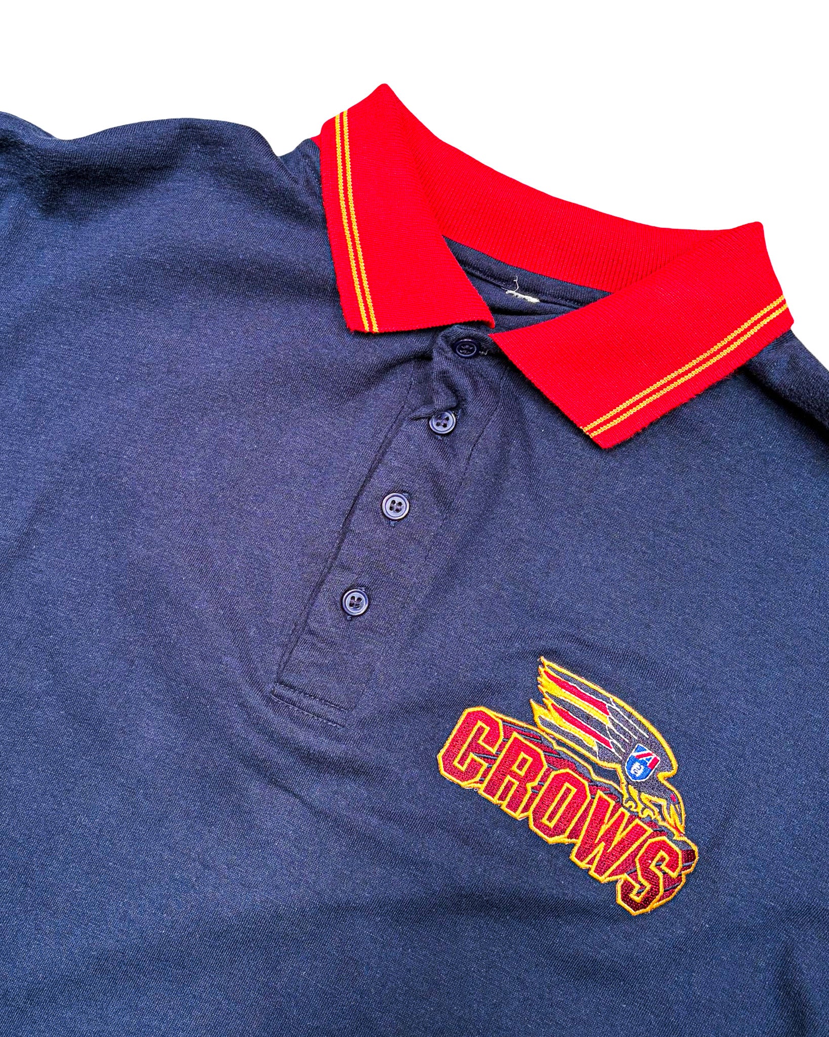 1990'S ADELAIDE CROWS EMBROIDERED POLO SHIRT - M
