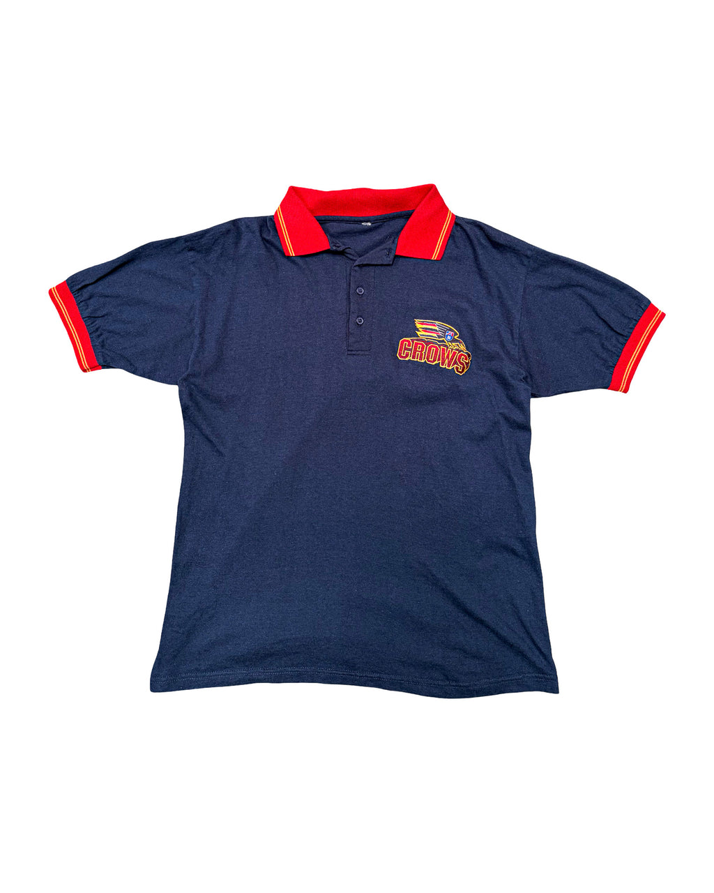 1990'S ADELAIDE CROWS EMBROIDERED POLO SHIRT - M