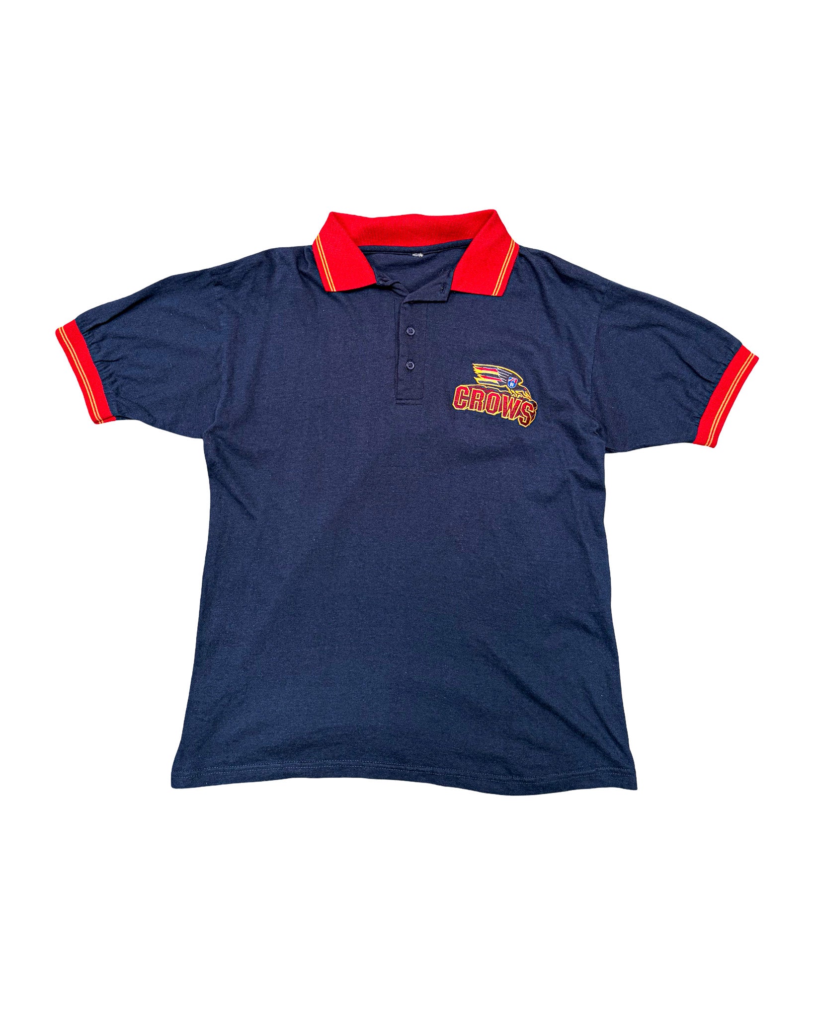 1990'S ADELAIDE CROWS EMBROIDERED POLO SHIRT - M