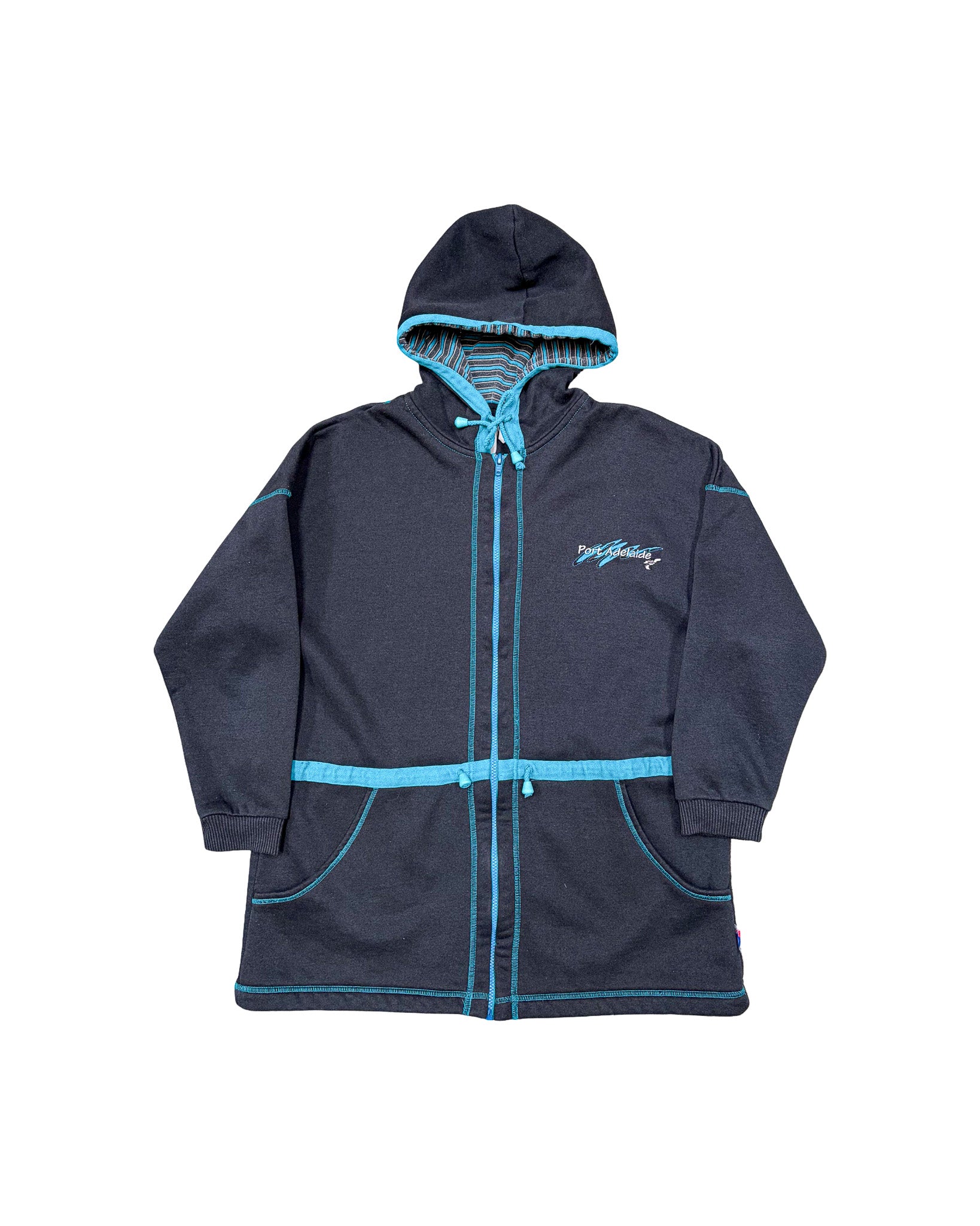 2000'S PORT ADELAIDE EMBROIDERED ZIP UP HOODIE - L