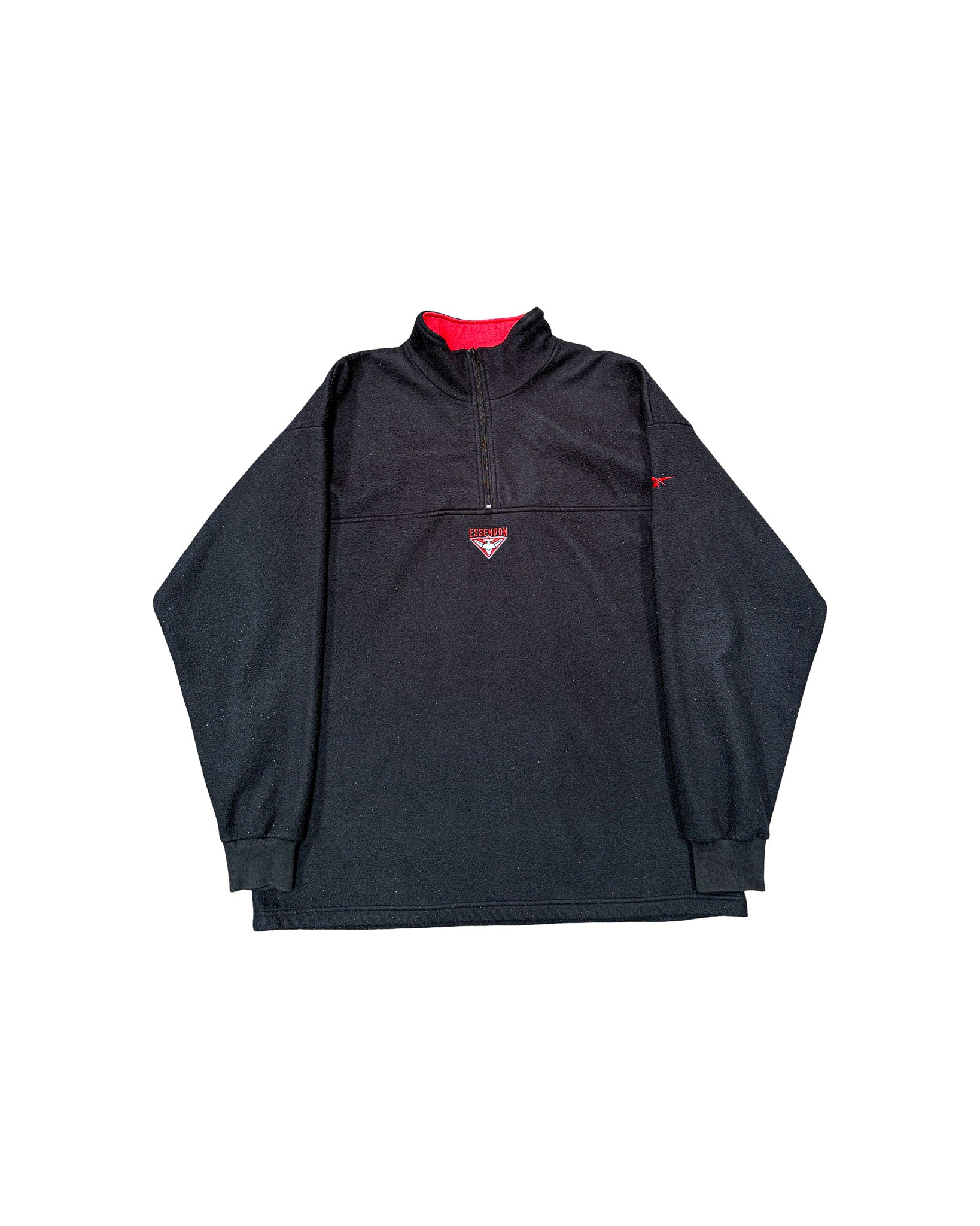 2000'S REEBOK ESSENDON BOMBERS 1/4 ZIP FLEECE JACKET - XXL