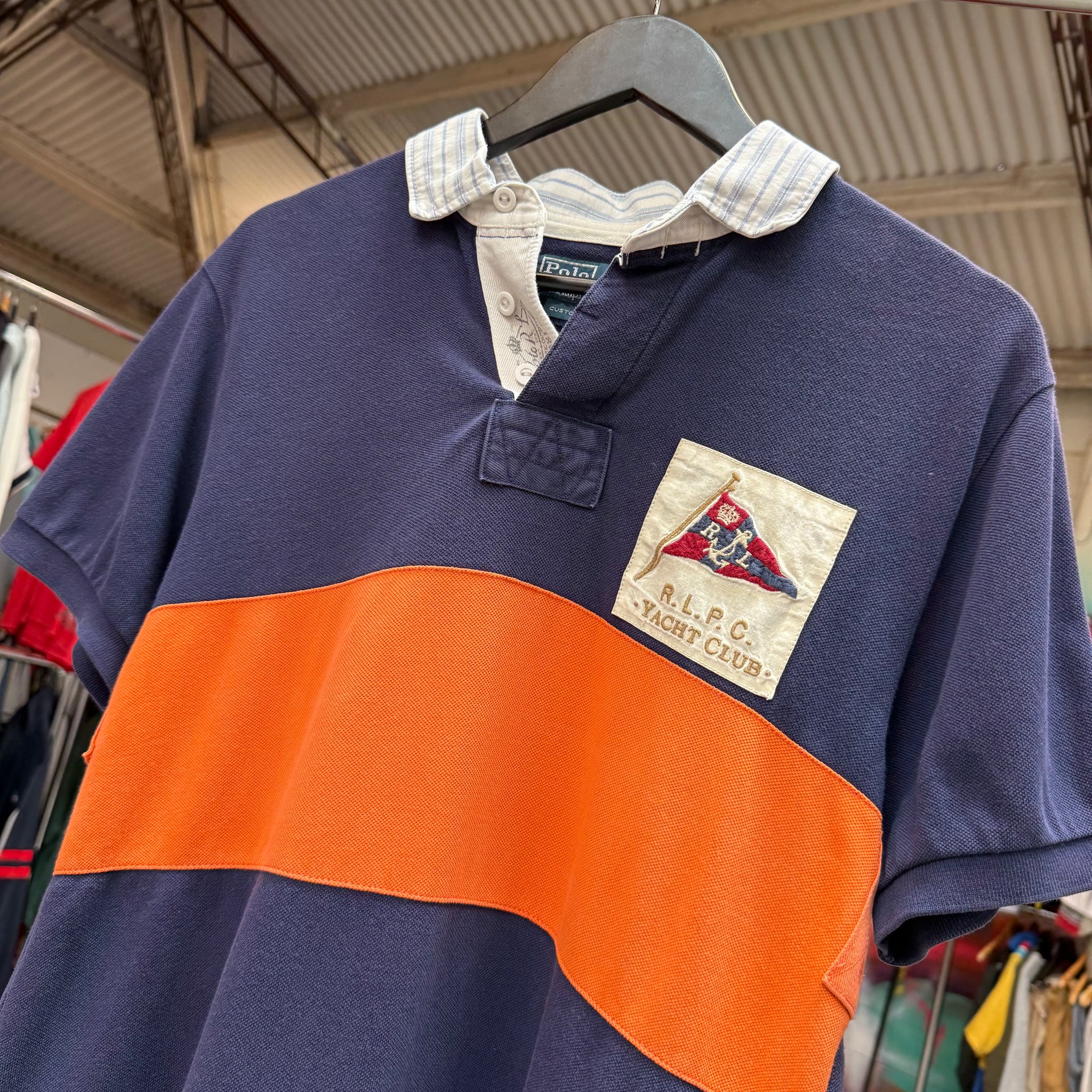1990'S POLO RALPH LAUREN YACHT CLUB POLO SHIRT - M