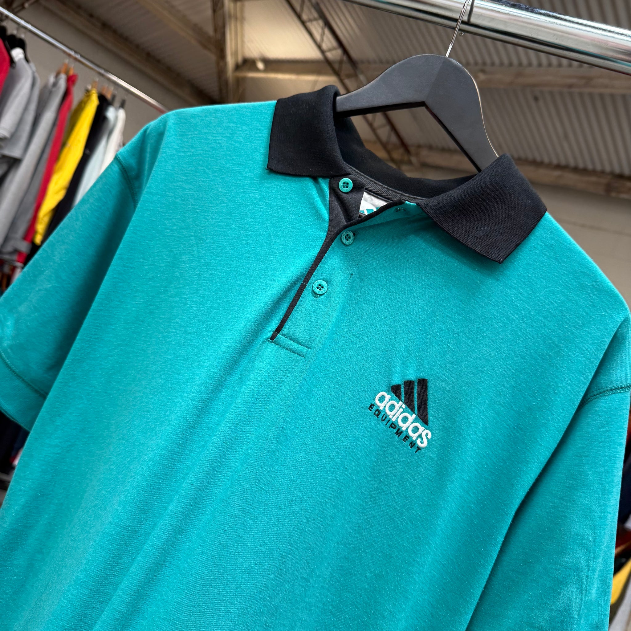 1990'S ADIDAS EQUIPMENT POLO SHIRT - M