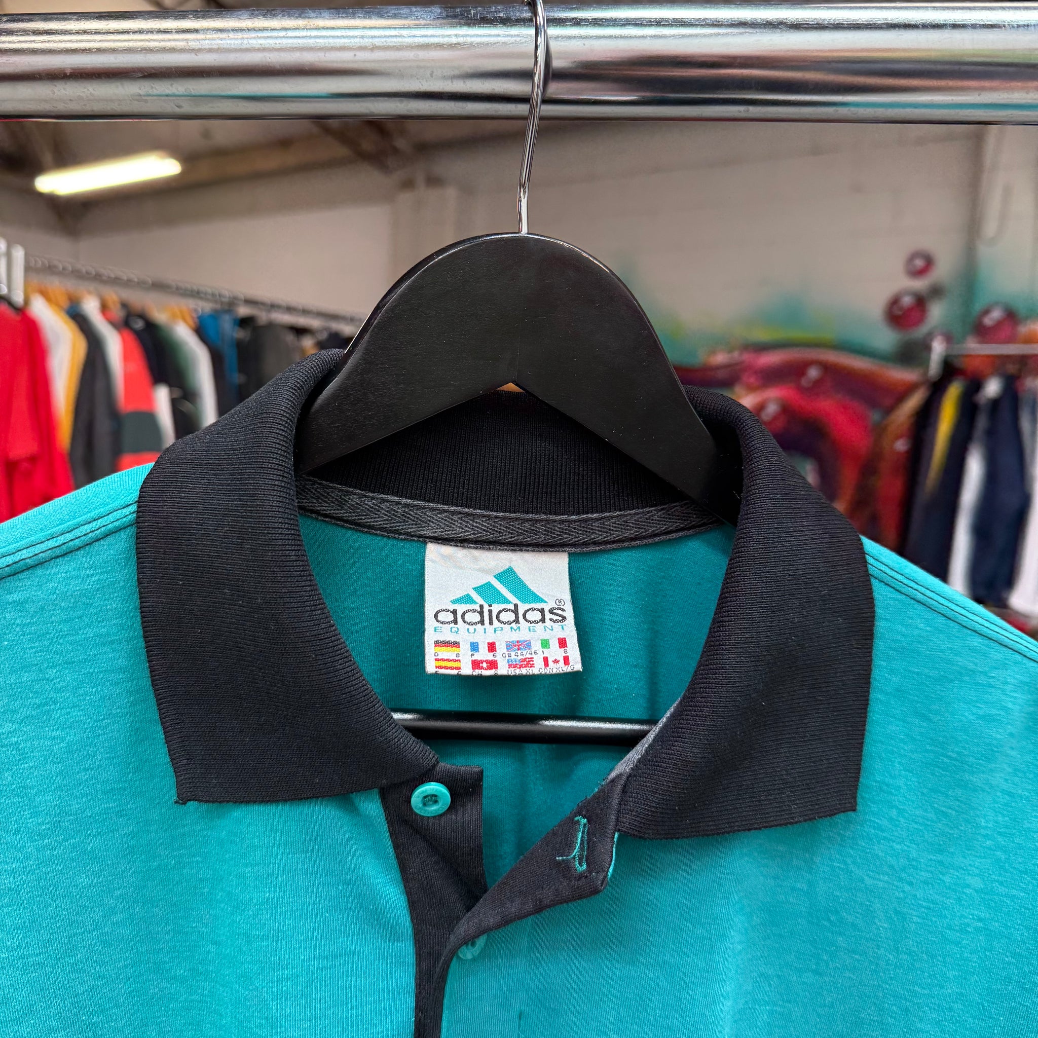 1990'S ADIDAS EQUIPMENT POLO SHIRT - M