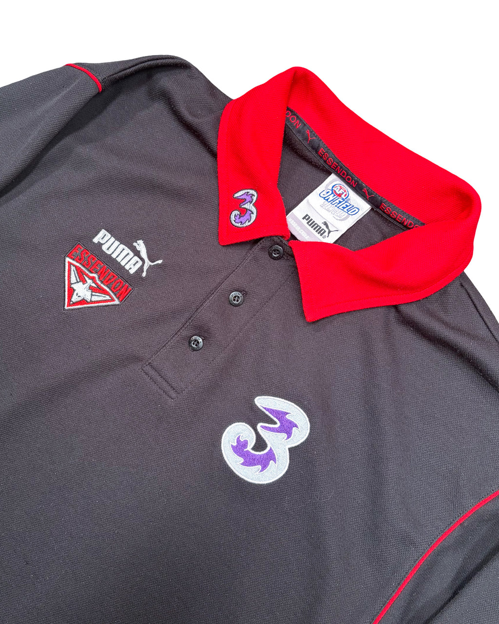 2000'S PUMA ESSENDON BOMBERS LONG SLEEVE TEE - L