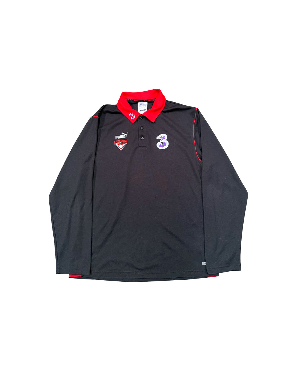 2000'S PUMA ESSENDON BOMBERS LONG SLEEVE TEE - L