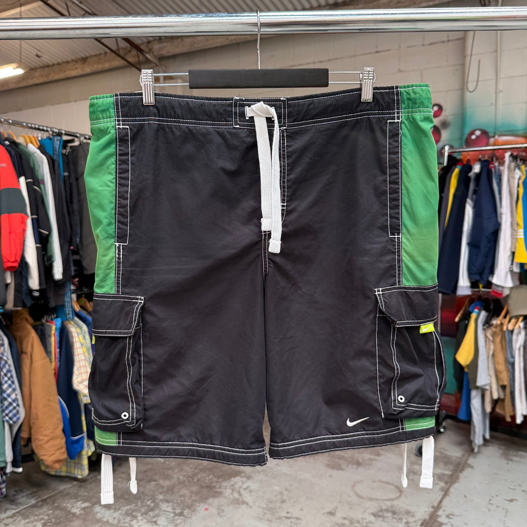 2000'S NIKE SWOOSH PANELS BOARD SHORTS - 34-38