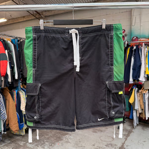 2000'S NIKE SWOOSH PANELS BOARD SHORTS - 34-38