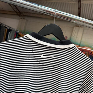 1990'S NIKE GOLF SWOOSH STRIPED POLO SHIRT - L