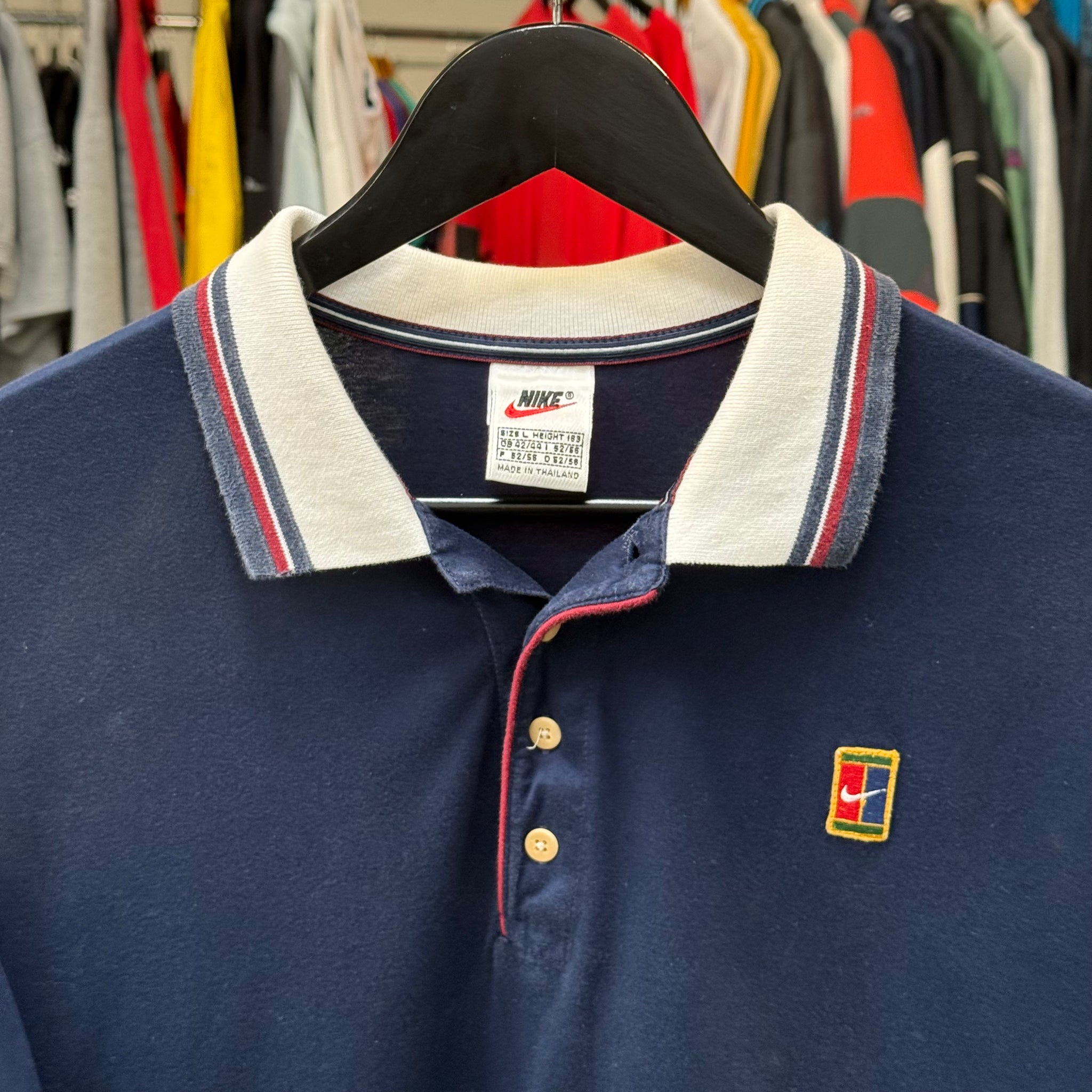 1990'S NIKE CHALLENGE COURT POLO SHIRT - L