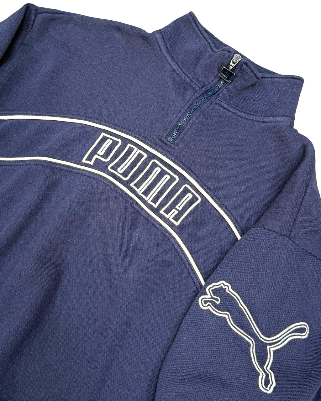 2000'S PUMA SPELL OUT 1/4 ZIP SWEATSHIRT - S/M