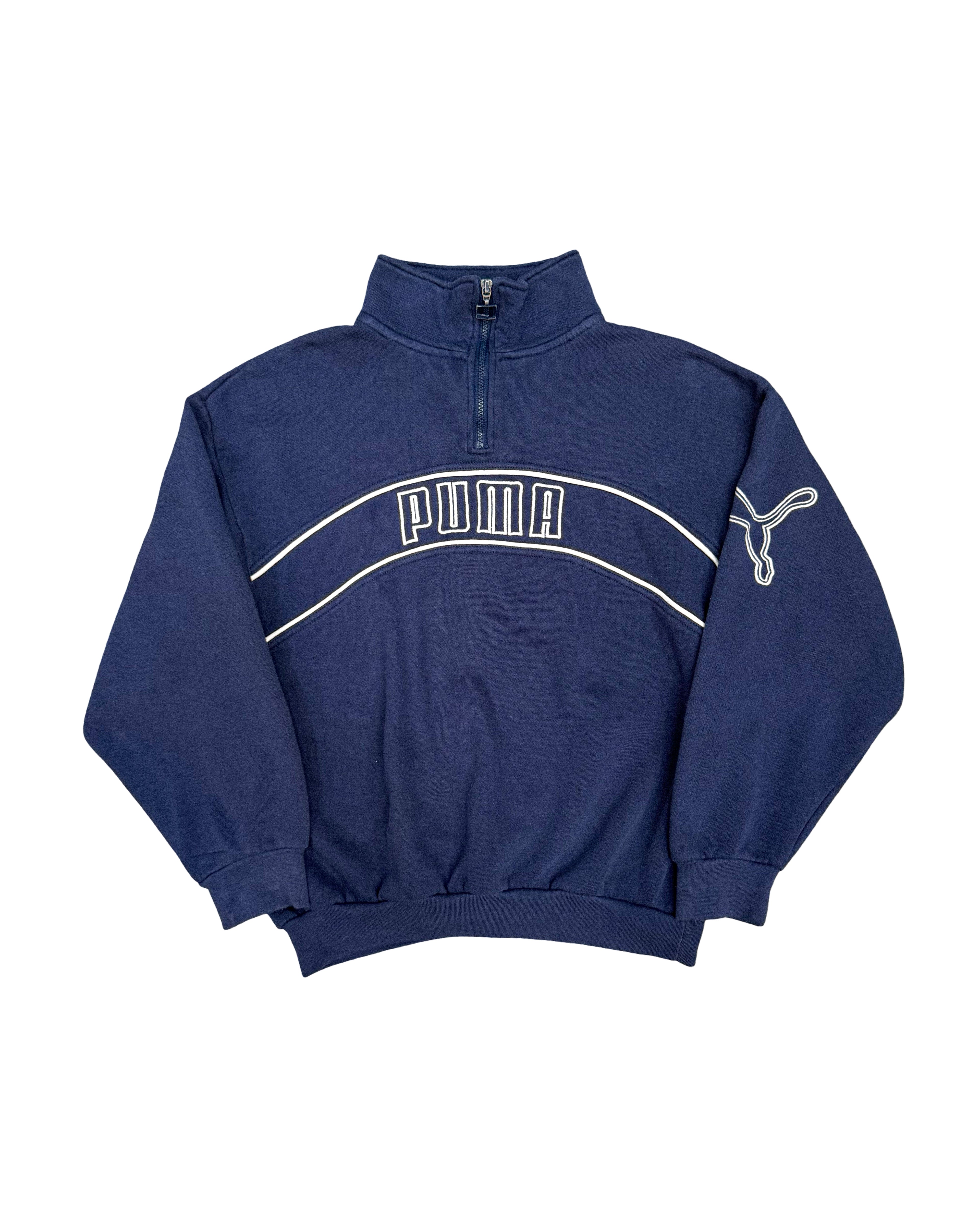 2000'S PUMA SPELL OUT 1/4 ZIP SWEATSHIRT - S/M