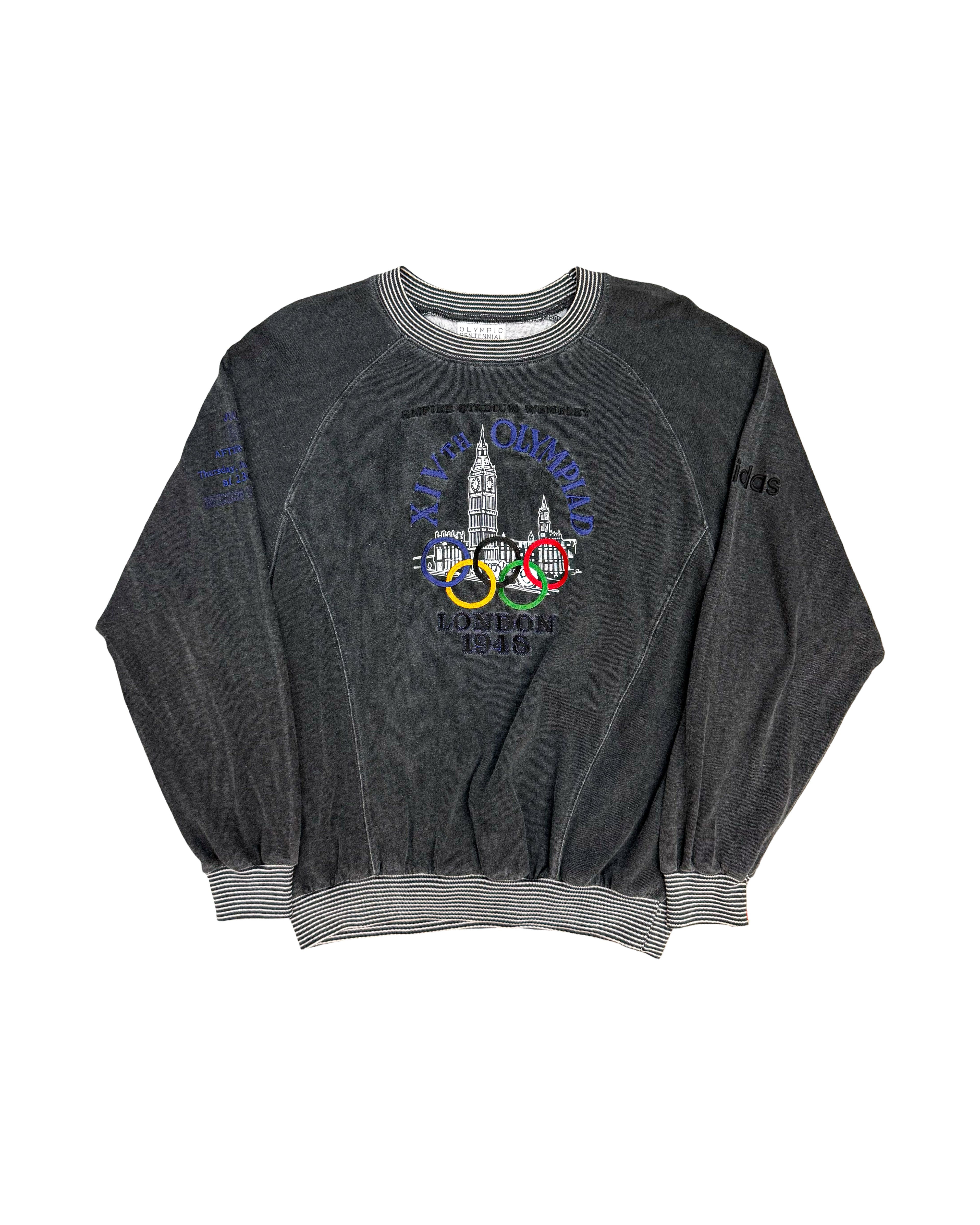 1990'S ADIDAS 'OLYMPIC CENTENNIAL COLLECTION' LONDON SWEATSHIRT - M/L