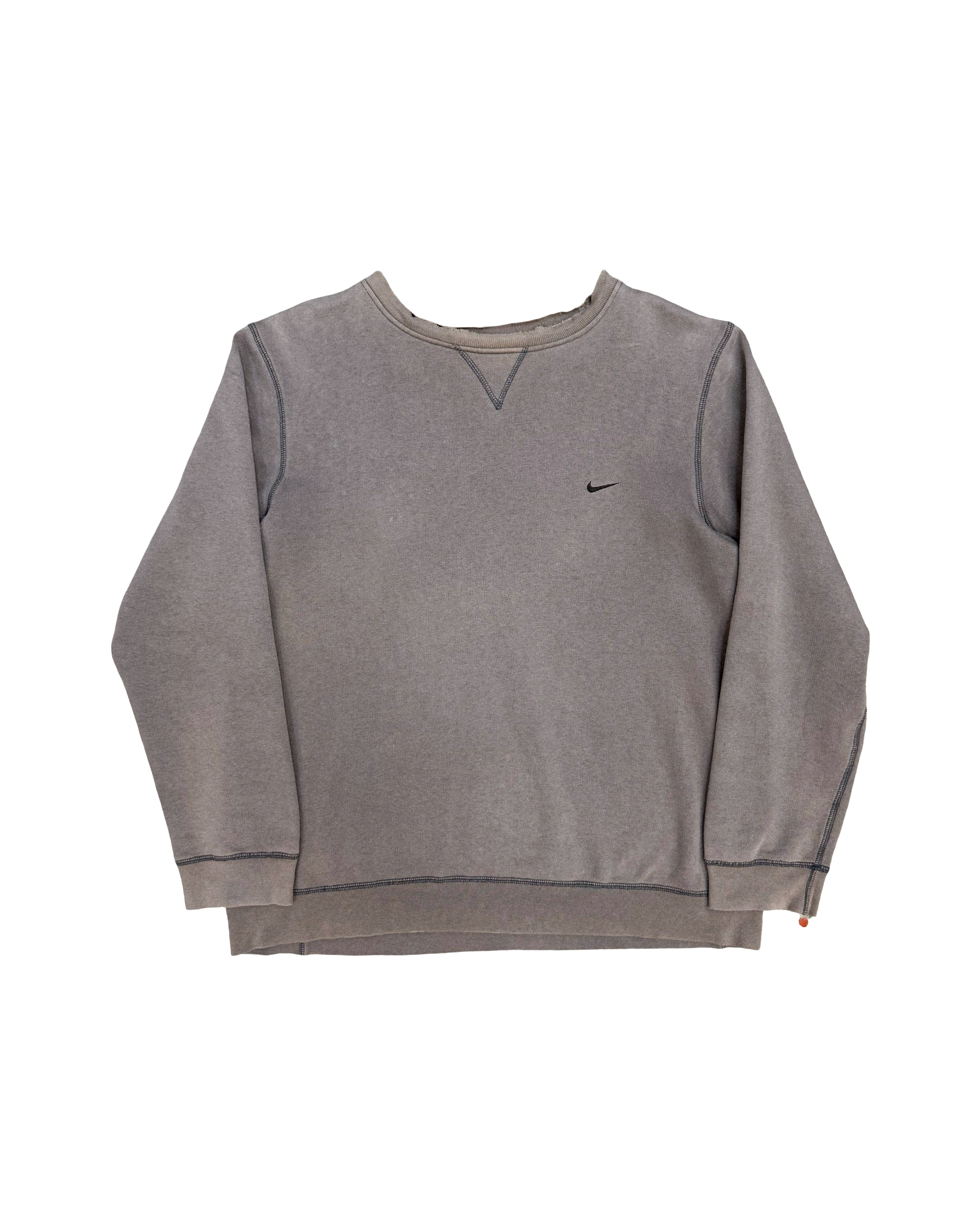 2000'S NIKE SWOOSH CONTRAST STICH SWEATSHIRT - L