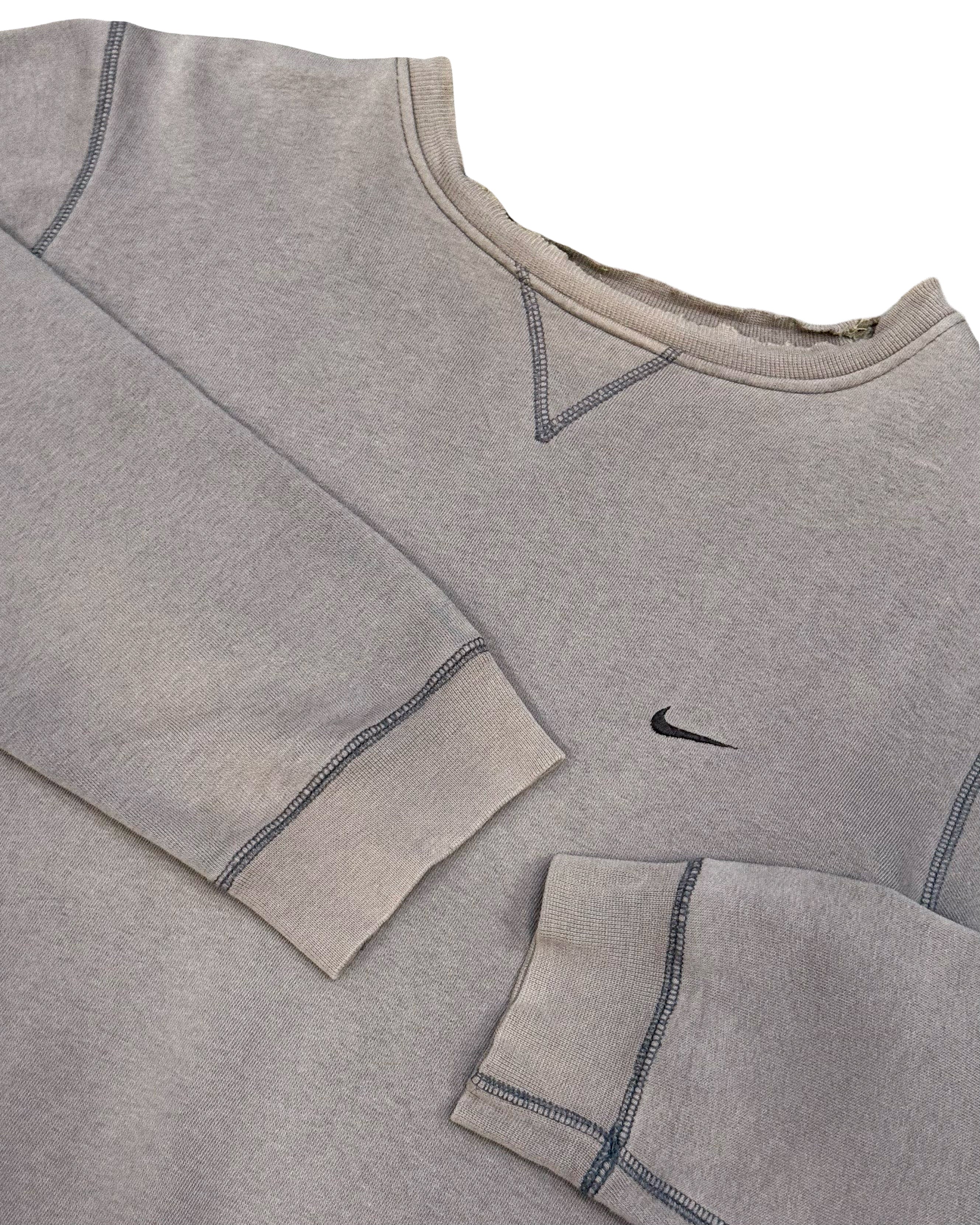 2000'S NIKE SWOOSH CONTRAST STICH SWEATSHIRT - L