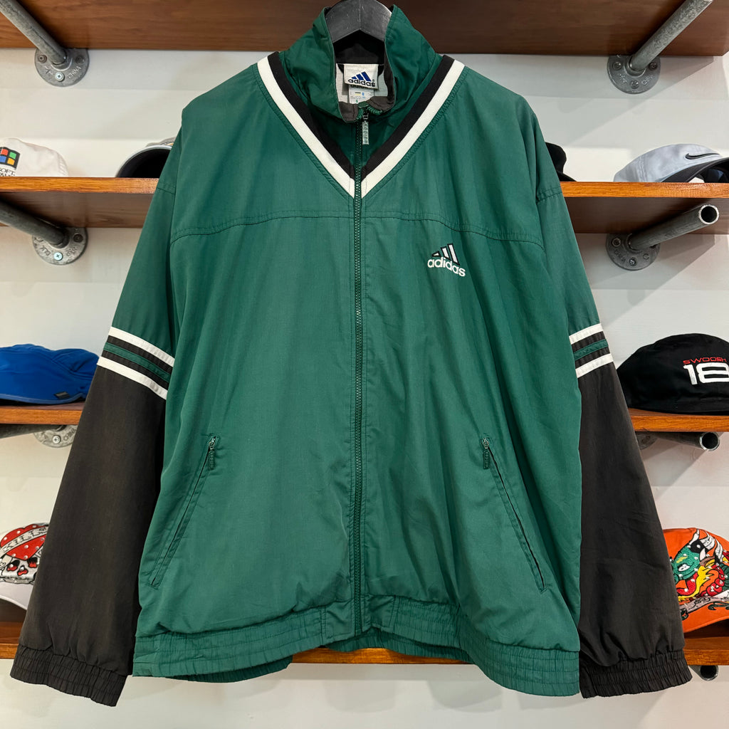1990'S ADIDAS LOGO 3 STRIPED JACKET - XL