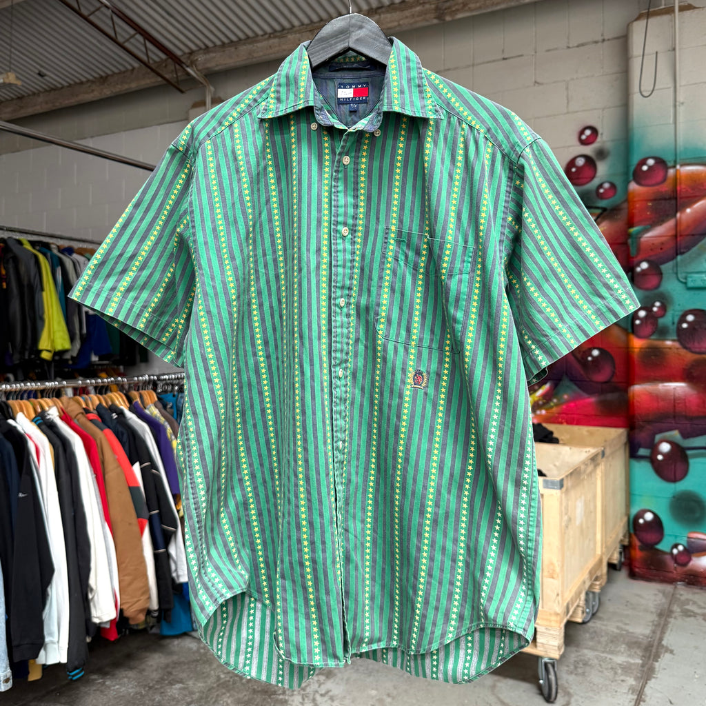 1990'S TOMMY HILFIGER CREST STAR BUTTON-UP - L