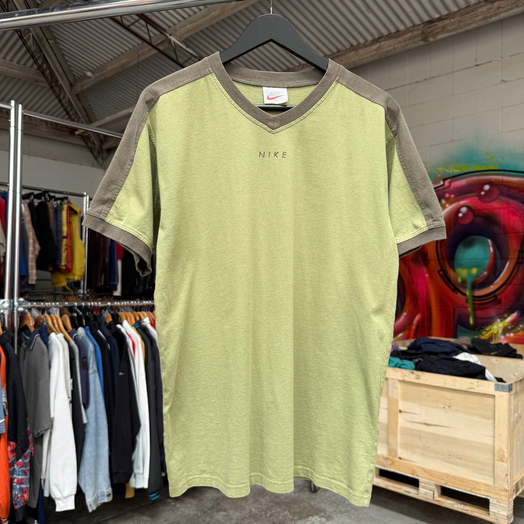 1990'S NIKE PANELS V-NECK TEE - L