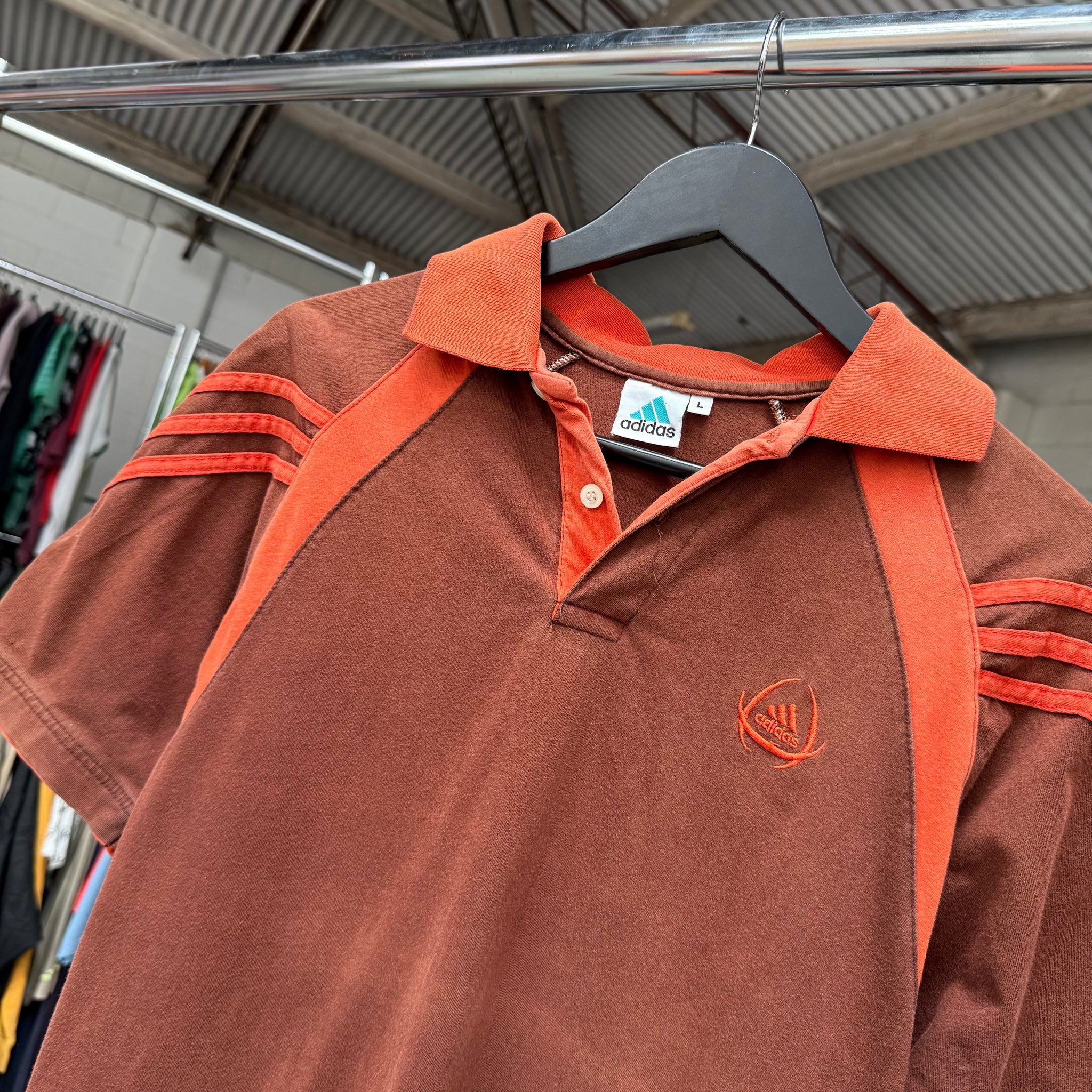 2000'S ADIDAS EMBROIDERED FOOTBALL POLO SHIRT - M