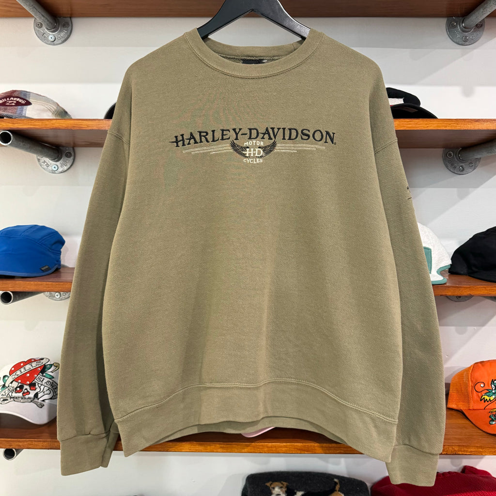 1990'S HARLEY DAVIDSON EMBROIDERED SWEATSHIRT - L