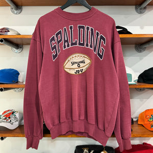 1990'S SPALDING FOOTBALL GRAPHIC SWEATSHIRT - L