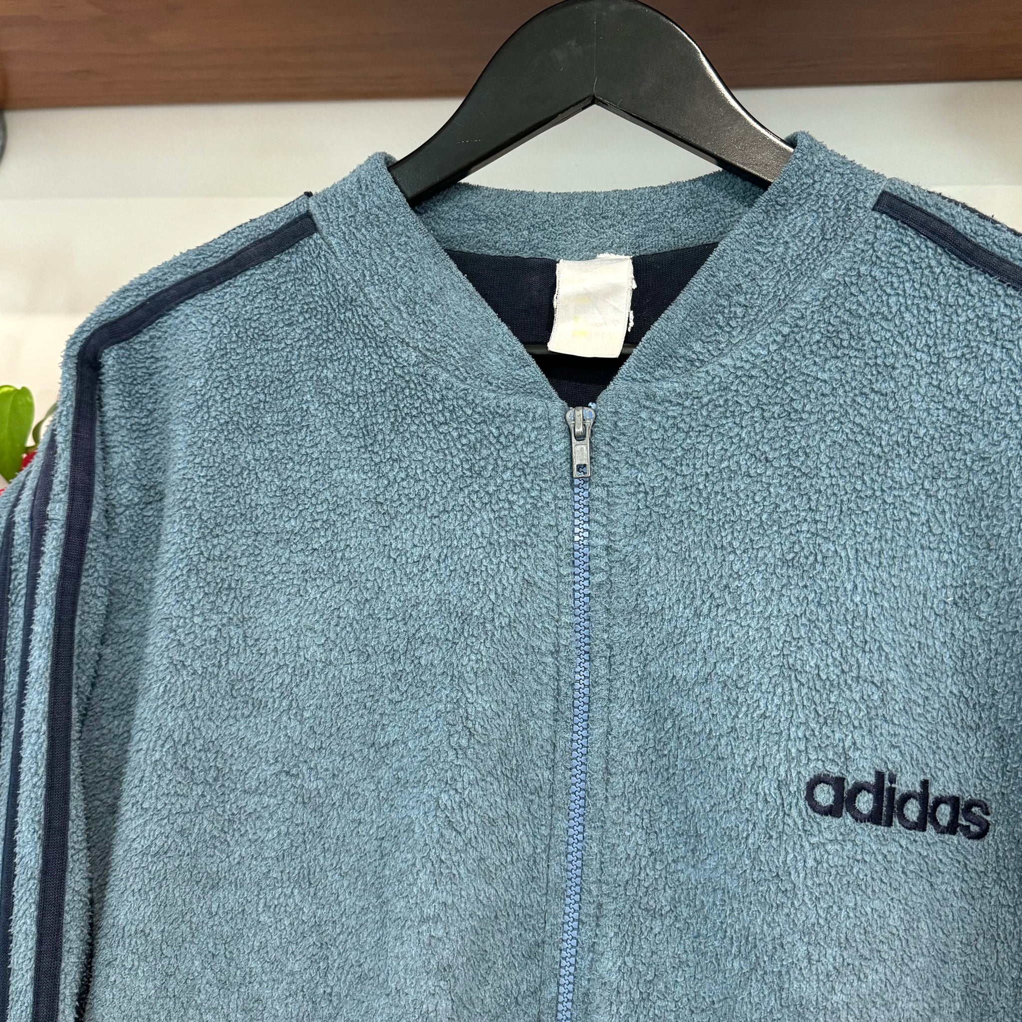 1990'S ADIDAS SPELLOUT FLEECE JACKET - XL