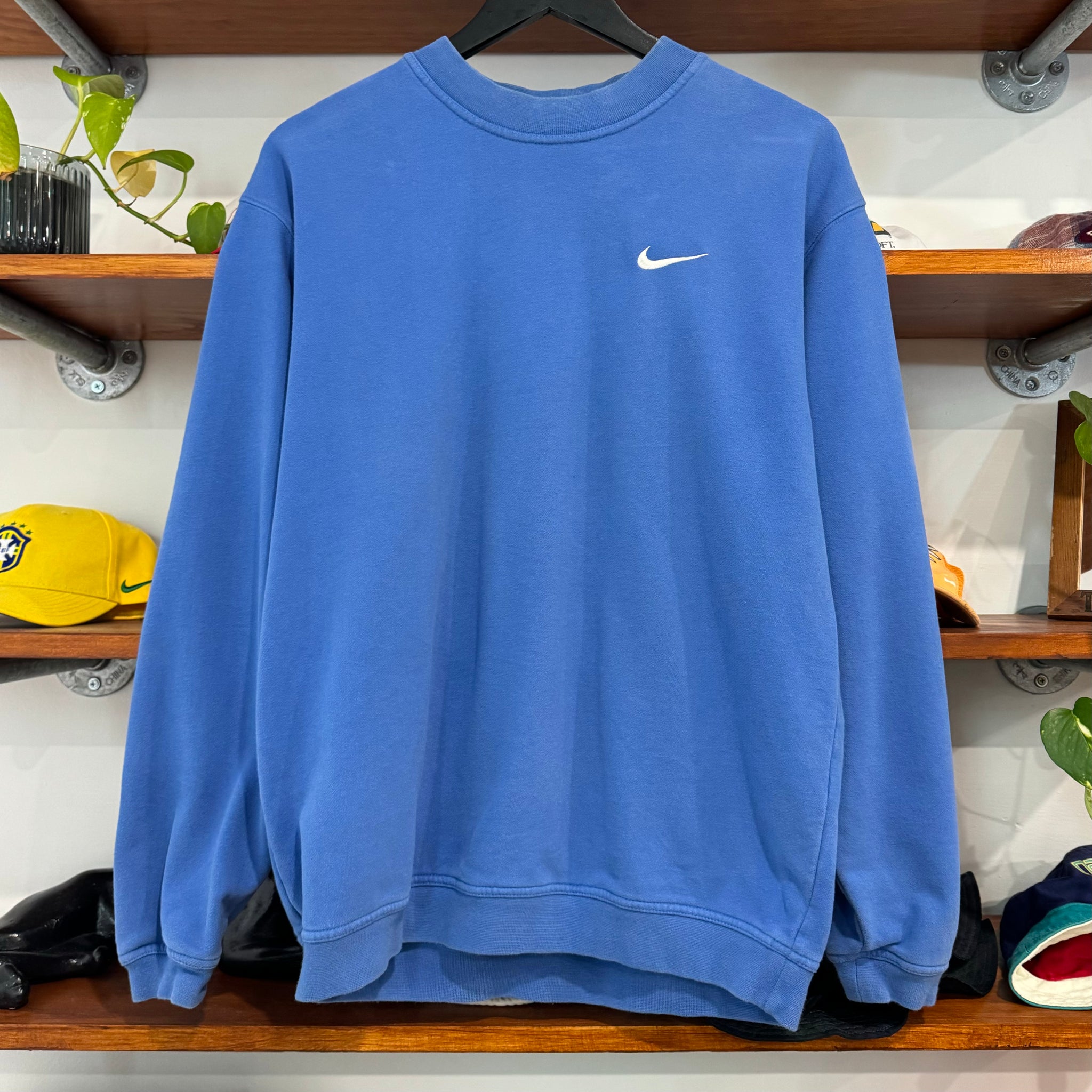 1990'S NIKE SWOOSH EMBROIDERED SWEATSHIRT - M