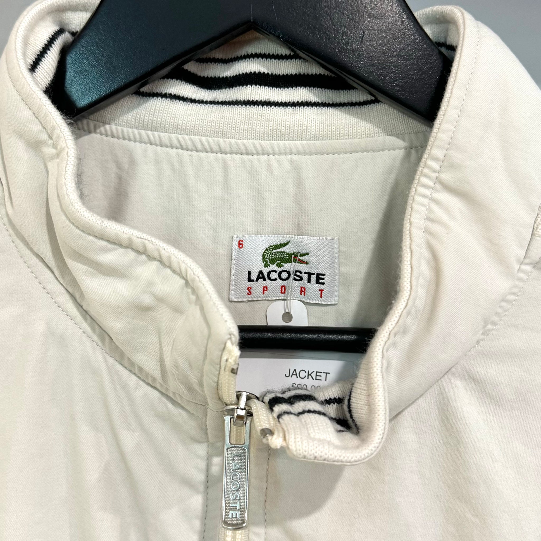 1990'S LACOSTE STRIPED JACKET - L