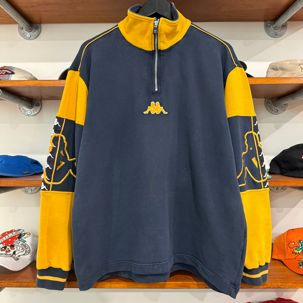 1990'S KAPPA CRAZY AHH 1/4 ZIP SWEATSHIRT - L
