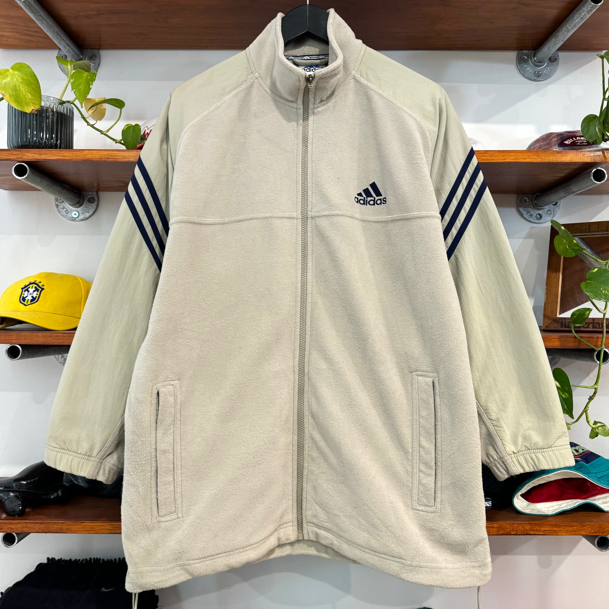 1999 ADIDAS LOGO FLEECE JACKET - L