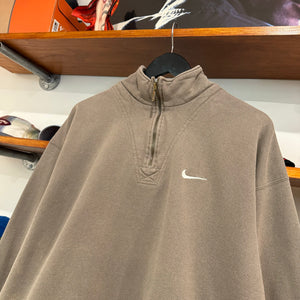 1990'S NIKE SWOOSH EMBROIDERED 1/4 ZIP SWEATSHIRT - L