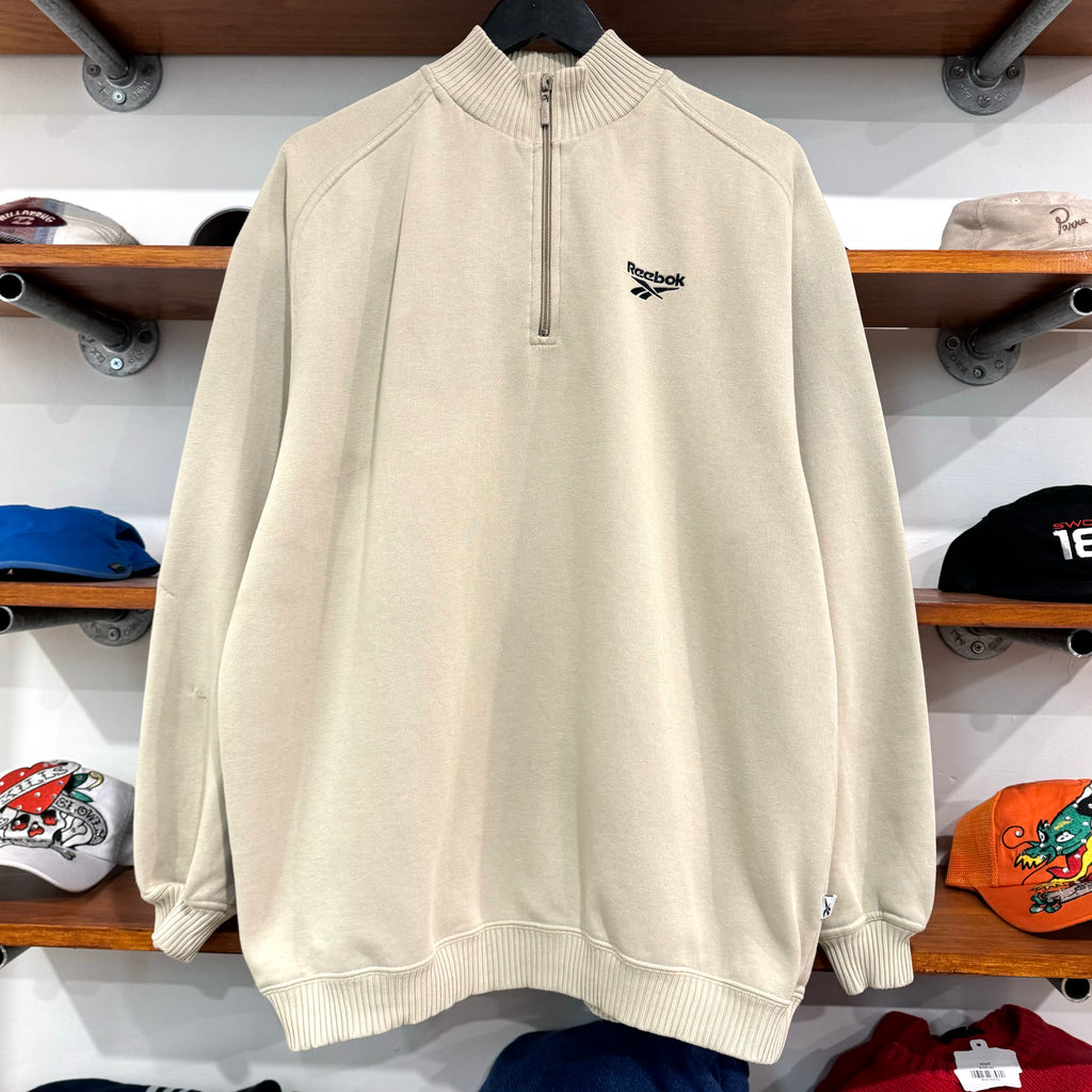 2000'S REEBOK EMBROIDERED 1/4 ZIP SWEATSHIRT - L