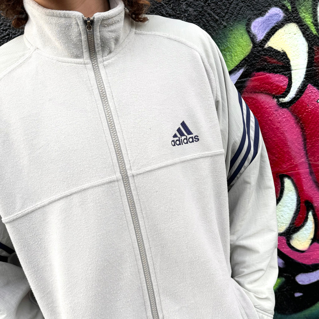 1999 ADIDAS LOGO FLEECE JACKET - L