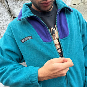 1990'S COLUMBIA TWO-TONE FLEECE JACKET - M/L