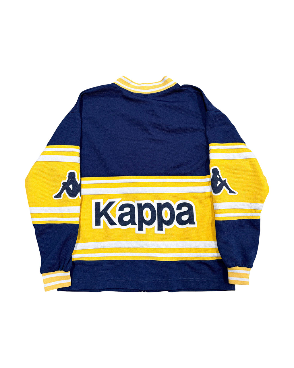 1990'S KAPPA TWO-TONE EMBROIDERED ZIP UP JACKET - M