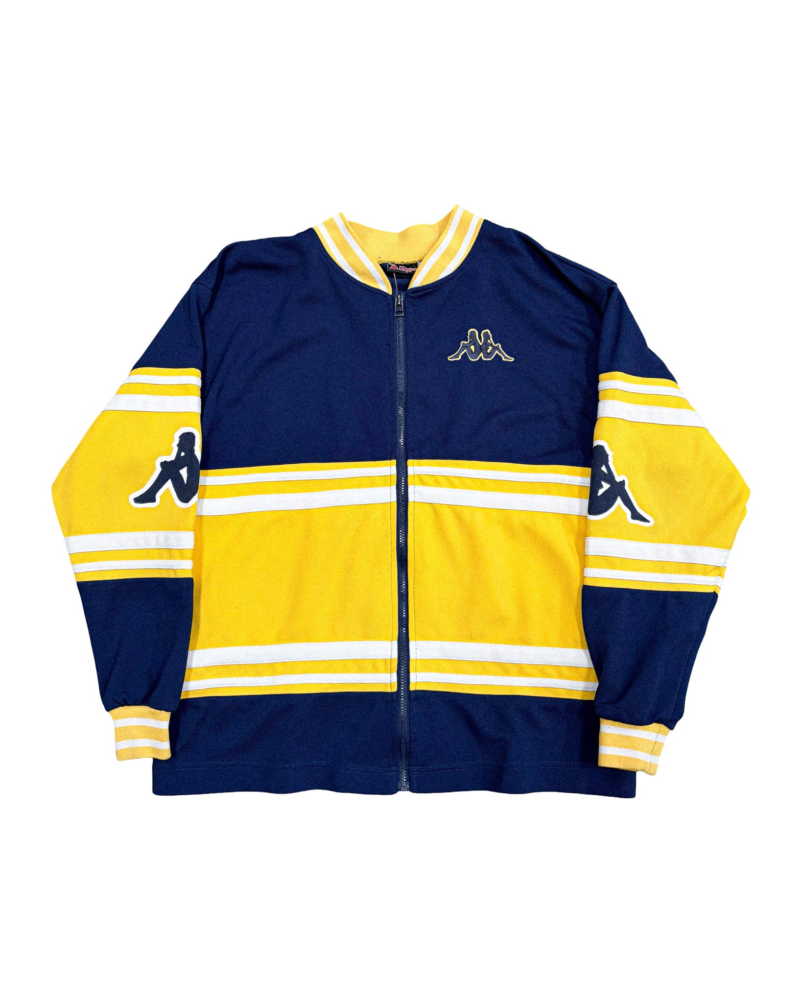 1990'S KAPPA TWO-TONE EMBROIDERED ZIP UP JACKET - M