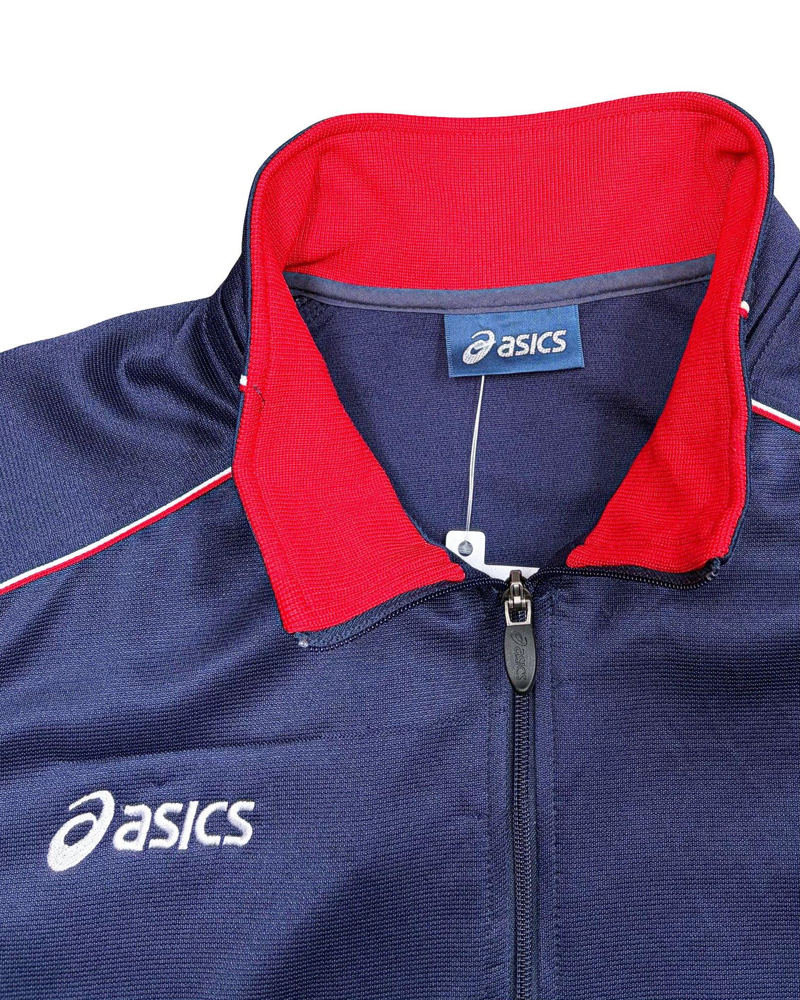 2000'S ASICS TWO TONE EMBROIDERED TRACK JACKET - L